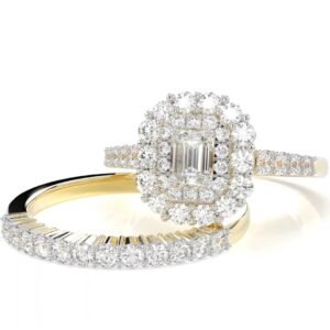 14k Gold bridal set ring with diamonds