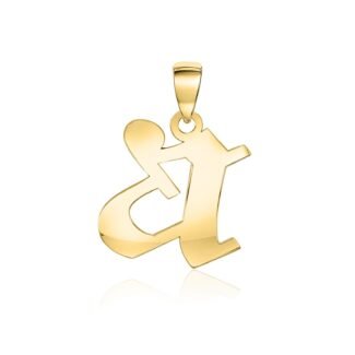 Gold Gothic letter pendant