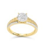 Gold Diamond Ring with Baguette diam.