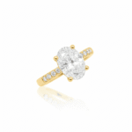 14K Yellow Gold Oval Lab Diamond Engagement Ring