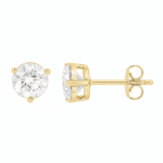 14K Gold Lab Diamond Solitaire Stud Earrings