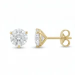 14K Gold Lab Diamond Martini Solitaire Stud Earrings