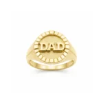 10K Gold DAD Medallion Ring for Men