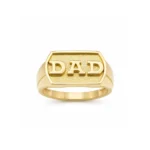 10K Gold DAD Signet Ring for Men