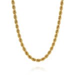 10K gold diamond-cut hollow rope chain with polished twist detail