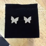 10k Natural diamonds Butterfly earrings- screw backs