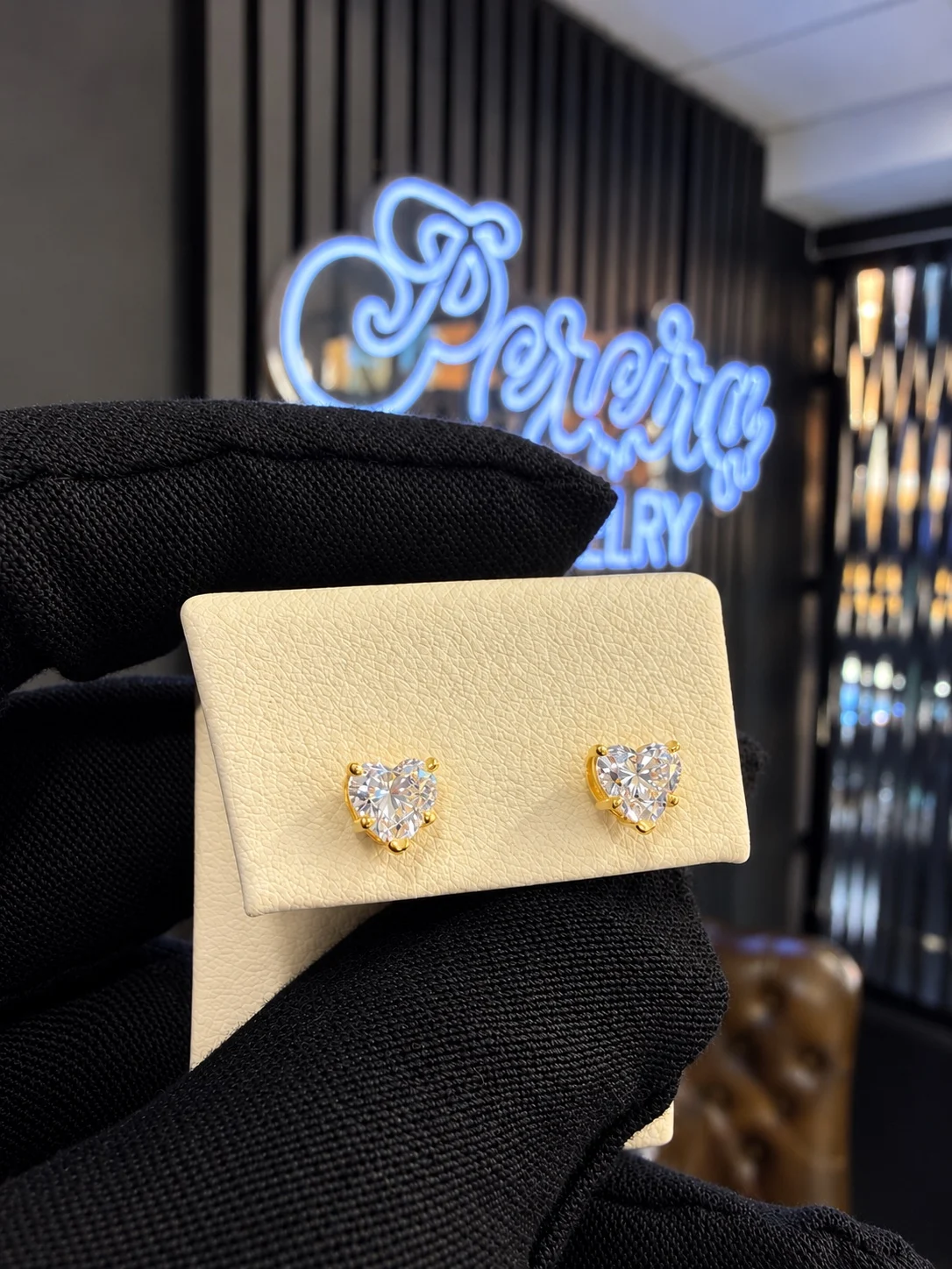 10K Yellow Gold Heart-Shaped Lab Diamond Stud Earrings – 0.63 CTW