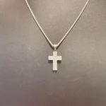 925 Silver, 20 Inch cross set with CZ. 1mm